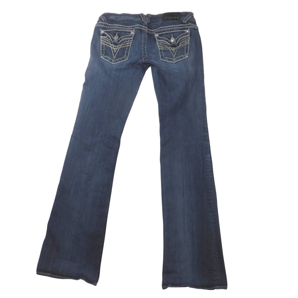 Vigoss The New York Bootcut Jean Dark Wash Thick Stitch Embellished Women Size 7
